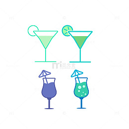 简约饮料图标插画素材