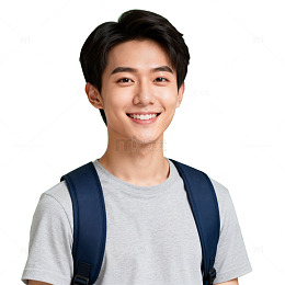 青春校园男生写真素材