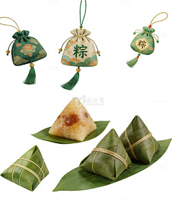 端午节元素 粽子龙舟香囊简约中式