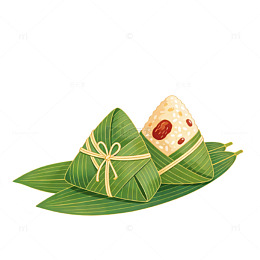 国风扁平传统粽子插画元素糯米