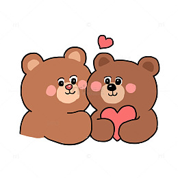情人节小熊爱情免抠元素