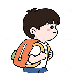 手绘卡通学生开学季上学免抠元素