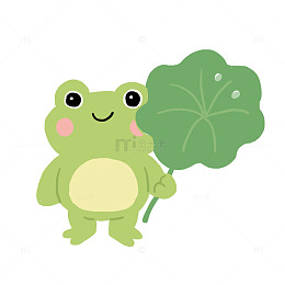 春天动物青蛙露珠免抠元素