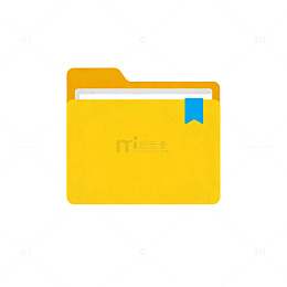 简约黄文件夹图标矢量图