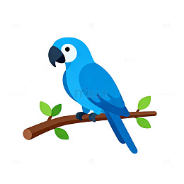 卡通蓝鹦鹉插图