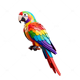 AI彩绘鹦鹉