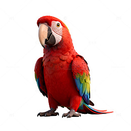 鲜艳鹦鹉三维模型展示