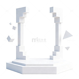 立体几何结构简约设计素材