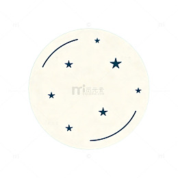 星空月亮简约图案设计
