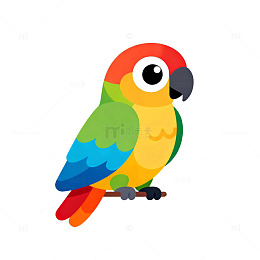 卡通鹦鹉插图设计素材