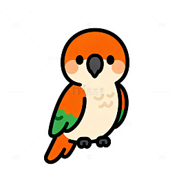 卡通鹦鹉插画设计元素