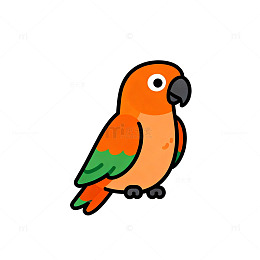 卡通鹦鹉插画设计素材