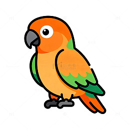 卡通鹦鹉插画设计素材