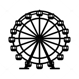 摩天轮剪影图案