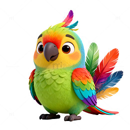 卡通彩虹鹦鹉