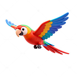 卡通鹦鹉飞翔玩具图