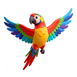 卡通鹦鹉飞翔图像