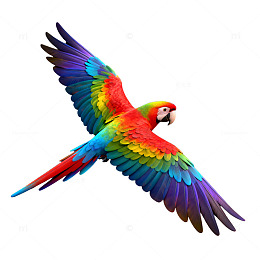 AI彩色鹦鹉飞行动画