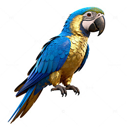 金刚鹦鹉写实图