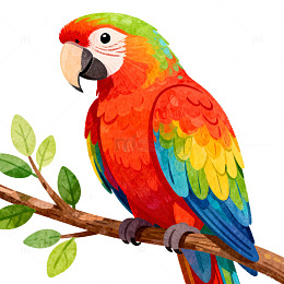 鲜艳鹦鹉插画