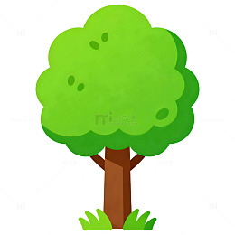 卡通风格树木简笔画