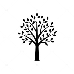 简约黑白树剪影图案