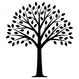 简约黑白树木剪影矢量素材