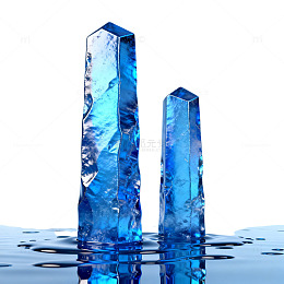 蓝色水晶柱艺术图像