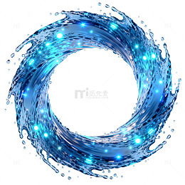 蓝色水环特效动画素材