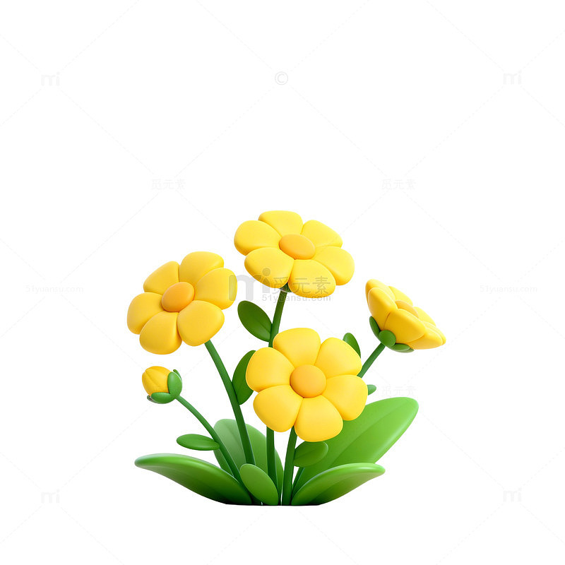 粘土小黄花盆栽创意装饰