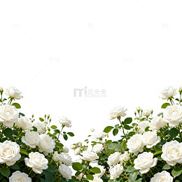 纯白玫瑰边框装饰设计素材