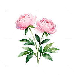 AI绘粉牡丹图