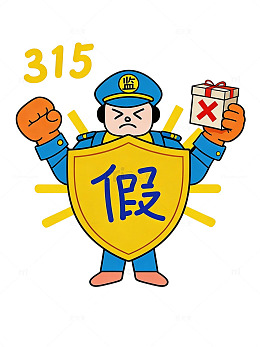 315打假卡通人物宣传插画元素