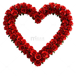 心形玫瑰花艺术装饰
