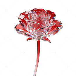 水晶玫瑰花装饰