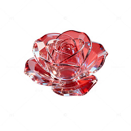 玻璃玫瑰碗艺术摆件