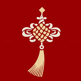 红色中国结传统图案装饰元素