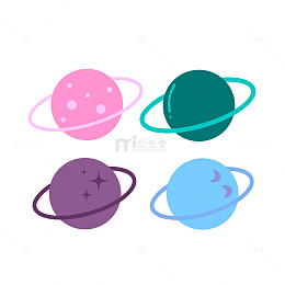 卡通行星图案矢量设计素材