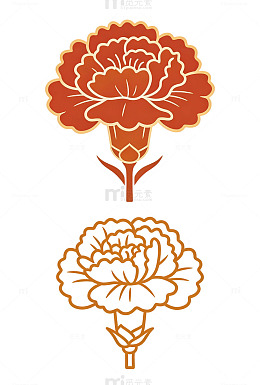 国风扁平 康乃馨花 教师节 母亲节