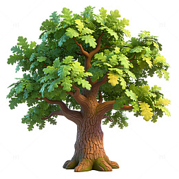 卡通风大树插画素材