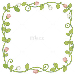 小清新春天植物花卉边框