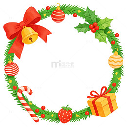 可爱卡通圣诞圆形边框