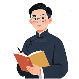 手绘扁平老师教书元素