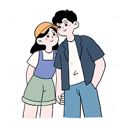 白色情人节情人免抠元素