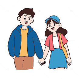 白色情人节情人情侣免抠元素