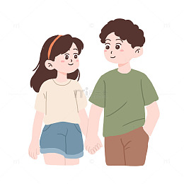 白色情人节情人男女朋友约会免抠元素