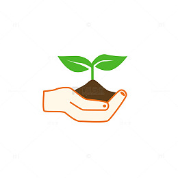 简约环保植物生长插画