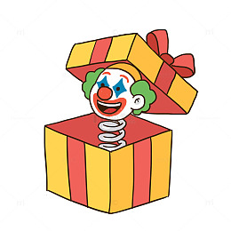 愚人节小丑礼物盒免抠元素