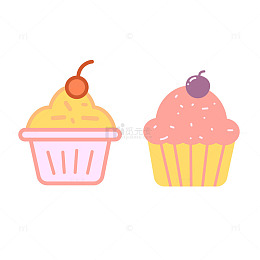 卡通纸杯蛋糕插画素材