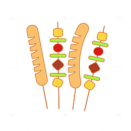 卡通烧烤插画设计元素